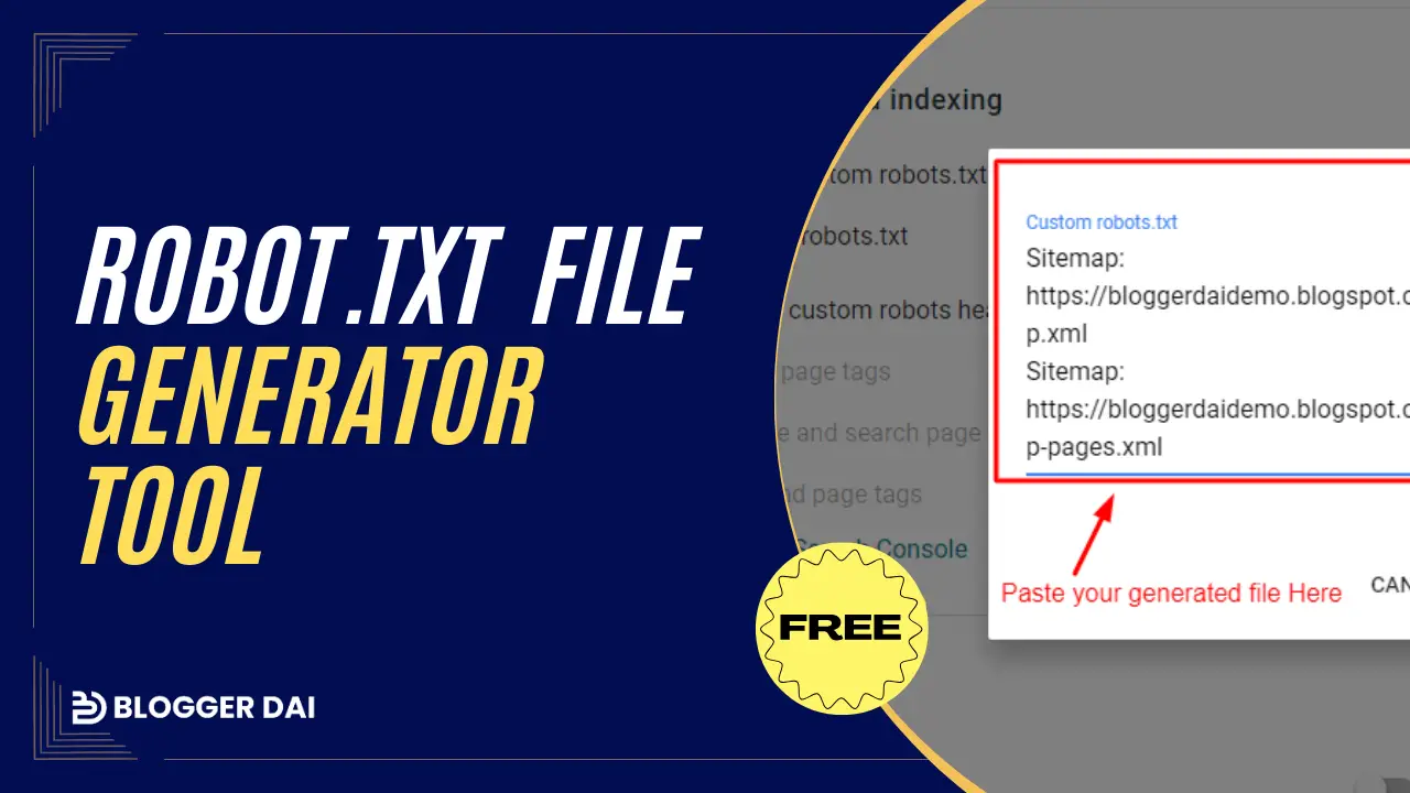 Free Blogger Custom Robot.txt Generator Tool